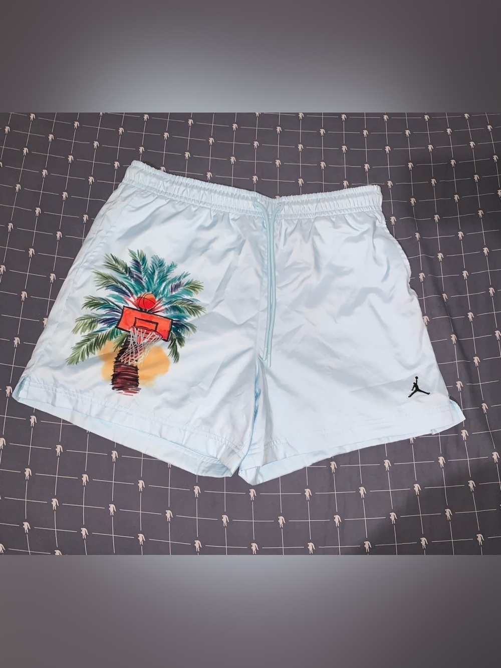 Nike Jordan Essentials Woven Graphic Shorts Light Blue IB7276-474 Size: X-Large